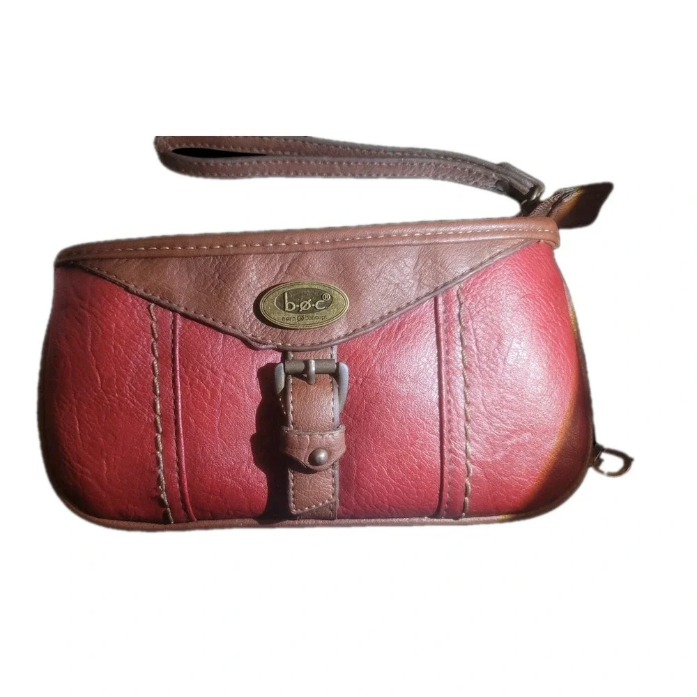 Women's b.o.c Born Concept Brick Red,‎ Brown Faux Leather Wristlet